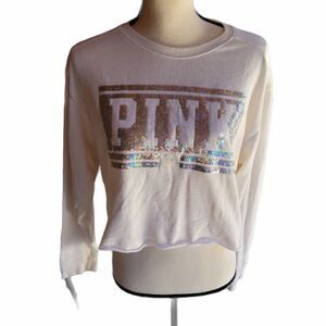 PINK Cropped Sweatshirt with Bling.